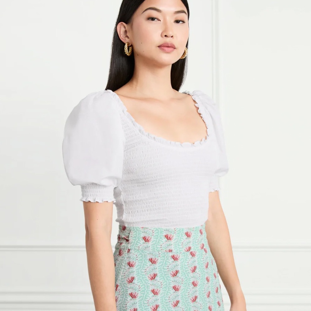 Hill House White Puff Sleeve Aiko Top